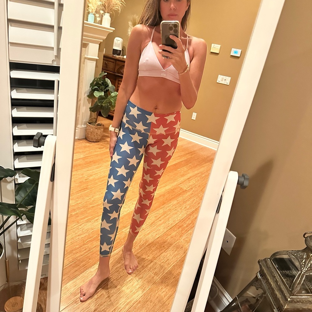 Teeki Red, White, and Blue Star Leggings